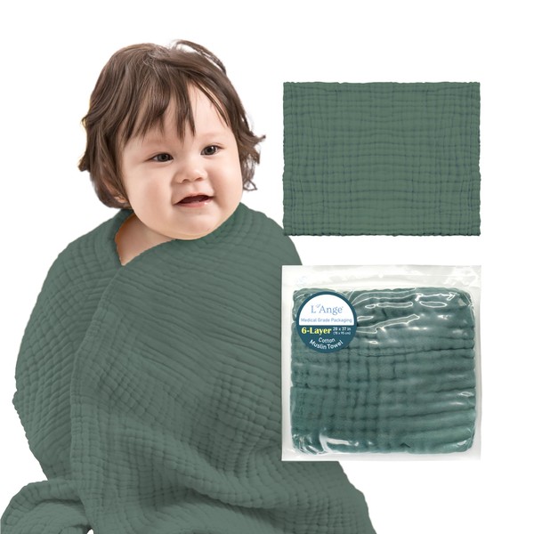L'Ange Baby Towel - 100% Cotton Muslin, 6 Layers, Quick