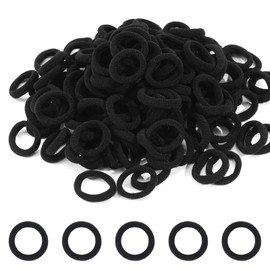 150PCS Black Baby Small Hair Ties Bands – Mini Seamless Toddler Hair Ties – Soft Infant Hair Ponytail Holders 2cm