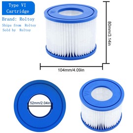 Pool Filter vi, for Bestway Spa Filter Pump Replacement Cartridge Type VI, Hot tub Filters vi for Lay-Z-Spa, for Coleman SaluSpa Filters 90352E Swimming Pool Filter. (4 pcs)