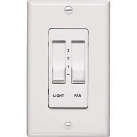 Quorum 7-1192-6, Three Speed and Light Dimming Wall Slide Control, White