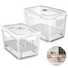 Toyosport 2 Pcs Airtight Bread Box, Bread Storage Container, Bread