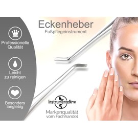 Toenail Corner Lifter Stainless Steel Foot Care Instrument with Short Extra Fine Ends - Foot Care Nail Lifter Double Instrument Pedicure Instrument. Specialist Trade Quality