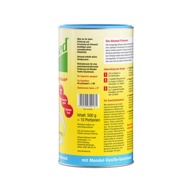 알마세드 식단조절용 파우더 아몬드 & 바닐라 쉐이크 500g Almased Diet