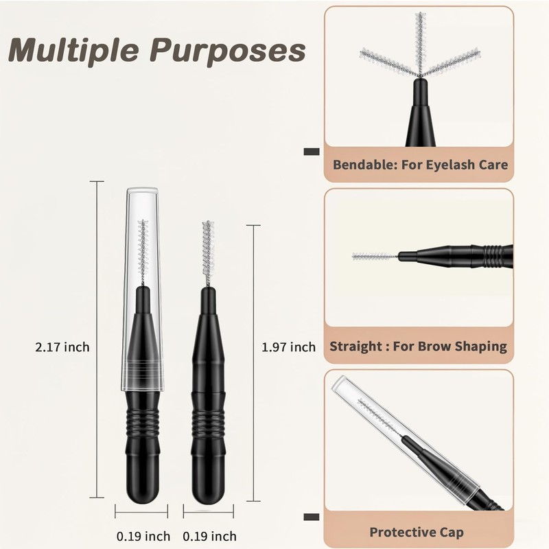 20 Microcepillos Para Cejas, Cepillos Para Cejas, Cepillos Para Pestañas,