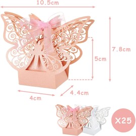 Kesote 50 Piezas de Caja de Mariposa Caja de Regalo Caja de Caramelo o Dulces para Bautizo, Fiestas, Boda y Cumpleaños