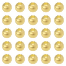 LT Easiyl Pack of 100 Brass Beads for Fly Tying Diameter 3.7 mm Suitable for Hooks of Size 8-10 Fishing Hook Weights for Freshwater and Saltwater Fishing Gold