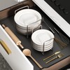 Piconico Plate Holder for Kitchen Drawer - 2Pcs White Bamboo