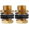 Brass Thru-bulk Coupler 3/8" NPT Female x 1/2" Male Bulkhead,