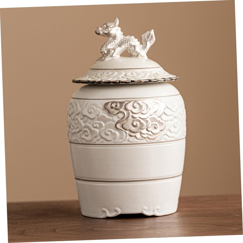 KICHOUSE Matcha Container Tea Bag Storage Ceramic Tea Canister for