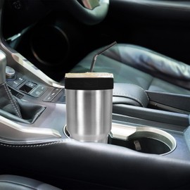 XccMe Silicone Ring for 30 oz stainless Steel Tumbler,Reusable Silicone Lid for Stainless Steel Iced Coffee Tumbler,for 30oz YETI,RTIC,BJPKPK,for Cup Mouth Diameter 3.9-4 inch (Black+White, 2 Pack)