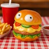 MIJOMA Burger Money Box with Ceramic Eyes - With Lock