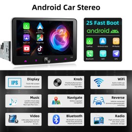 Single Din Radio Wireless Apple Carplay Android Auto,7in Touchscreen Car Stereo Android 2+32G with WiFi,Bluetooth,GPS Navigation,FM,Subwoofer,USB/SWC/AUX