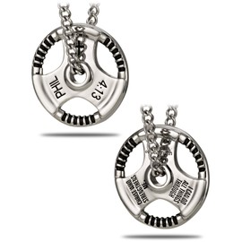 Men's Stainless Steel Grip Plate Necklace-Phil 4:13