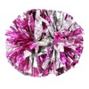 Hooshing 2PCS Pink and Silver Cheerleading Pom Poms with Baton