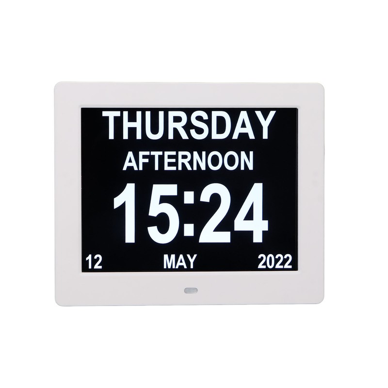 8in Digital Alarm Clock Photo Frame 800x600 Large Font Adjustable