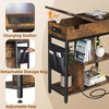 JoanKaren End Table with Charging Station, Flip Top Nightstand with
