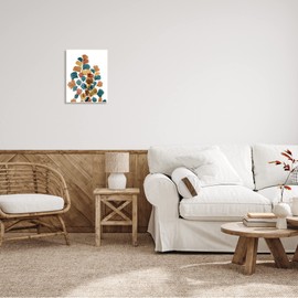 Stupell Industries Bold Ginkgo Leaf Arrangement Blue Orange Modern Botanicals Wall Plaque, 13 x 19