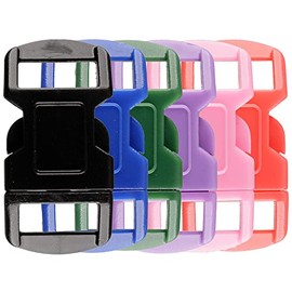 Paracord Curved Plastic Buckles – Black/Red/Pink/Purple/Green/Blue/Orange/Reflective – Sizes .5/.625/.75/1 Inch – Multi Packs