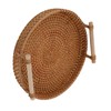 Rattan Fruit Tray with Solid Wood Handles Exquisite Hand Woven