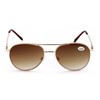 V.W.E. Metal Tinted Reading SunGlasses - Spring Hinge Tear Drop