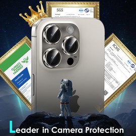 Smasener for 15 Pro - 15 Pro Max Camera Lens Protector, 9H Tempered Glass Camera Cover Screen Protector Metal Individual Ring for 15Pro 6.1 inch 15 ProMax 6.7 inch