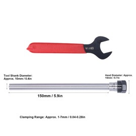Collet Holder, Straight Shank Tool Holder ER11 Collet Extension Rod with Wrench CNC Milling Accessories, Effectively Suppresses Vibration (C10-ER11A-150L)