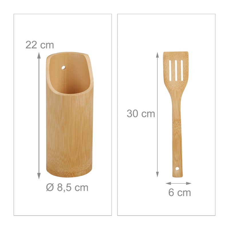 Relaxdays Kitchen Utensils Set of 6 Cooking Spoons, Spatulas, Barbecue