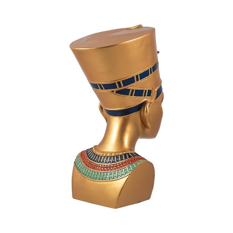 DRW Figure Bust Nefertiti Queen Egyptian Gold Resin Hand-Painted 12