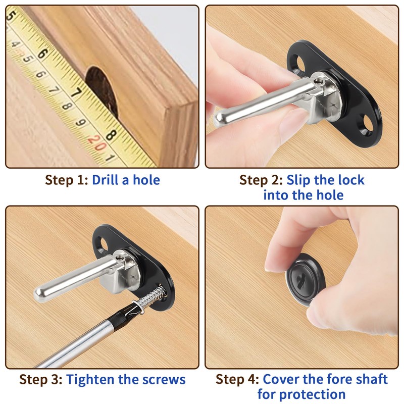 HOWDIA 2 Pcs - Drawer Lock Cabinet Locks with Keys,