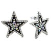 Sparkling Royal White Star Stud Post Earrings Clear Rhinestones Fashion