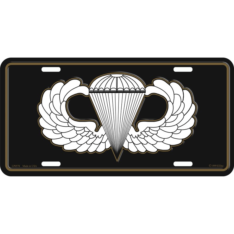 U.S. Army Airborne License Plate with Frame