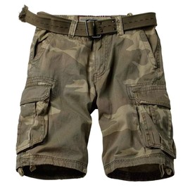 VATINNT Men's Cargo Shorts, Camo Shorts, Multi Pocket Casual Shorts, Loose Fit Outdoor Work Shorts with No Belt 8062 C34 Camo 36