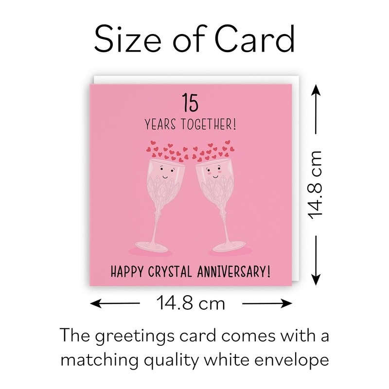 Hunts England - 15th Wedding Anniversary Card - Crystal Anniversary