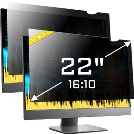 ZYY 2 PACK Computer Monitor Privacy Screen 22 Inch for 16:10 Aspect Ratio Desktop, Removable Monitor Anti Glare & Privacy Filters, Anti Spy Shield, UV Screen Protector, Anti Scratch Film