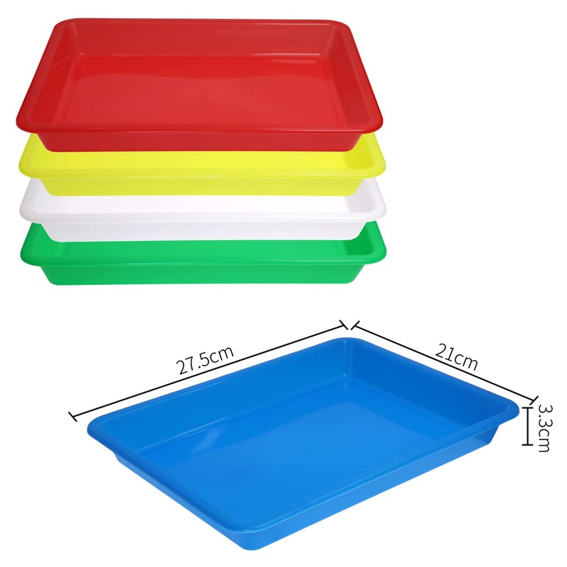 DBOO 5 Pcs Plastic Trays Anti-Slip - Activity Plastic Tray