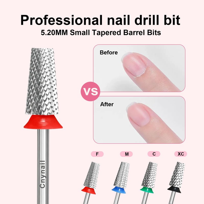 3/32" Small Tapered Barrel Safety Nail Drill Bit for Gel