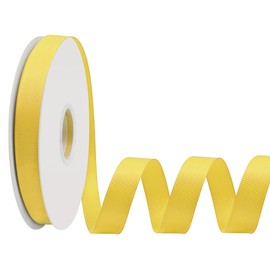 LoomJoyz Double Sides Yellow Grosgrain Ribbon for Gift Wrapping 15mm×45 Meters Ribbon Ideal for Sewing Hair Bow Flower Bouquet Crafts Weddings Floral Arrangements