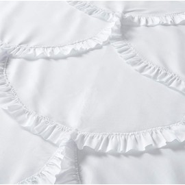 DOSLY IDÉES White Ruffle Fabric 72x78 Shower Curtain for Women,Girl,Mermaid Pattern,Farmhouse,Country Rustic,Cute,Washable and Waterproof