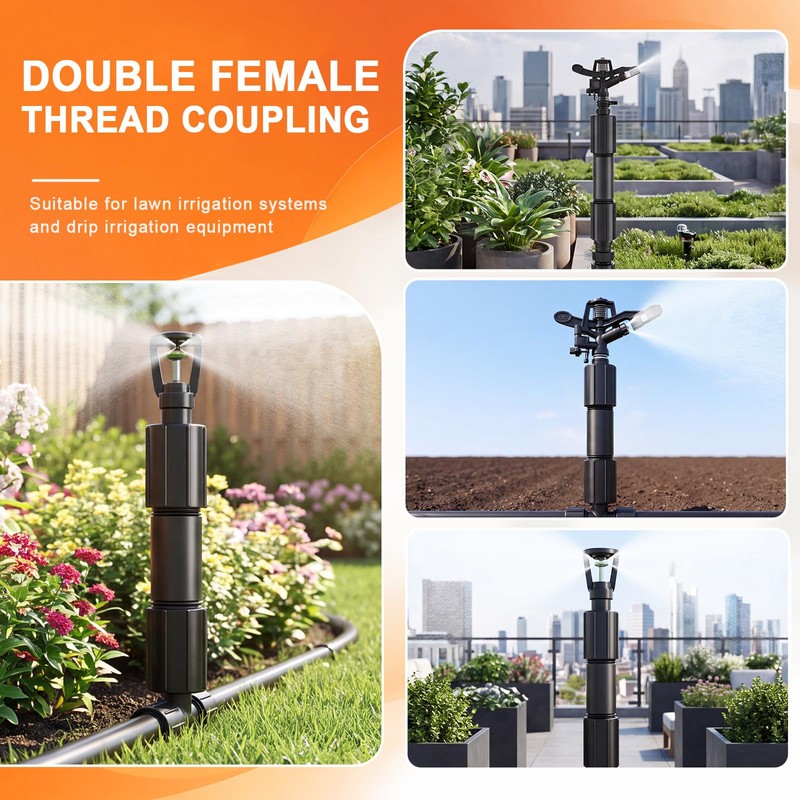 20 PCS 1/2" Double Female Thread Coupling Sprinkler Pipe Fitting