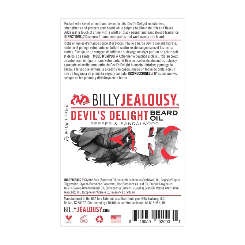 Billy Jealousy Beard Oil for Men, Weightless, Low Shine, and