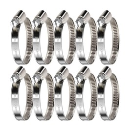 VIVIIHOO Stainless Steel Hose Clamps 10 Pieces 32-50 mm Extra Strong Hose Pipe Clamp Hose Binder According to DIN 3017 Metal Clamp for Garden, Pool, Washing Machine