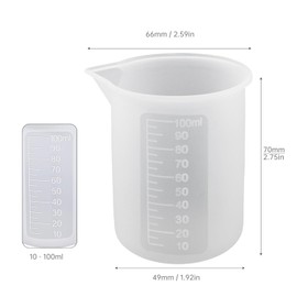 MovFlax 10pcs Silicone Measuring Cups for Resin, 100 ml Mixing Cup Kit Resin Mixer for Epoxy Resin, DIY Casting Molds, Laundry Detergent, Reusable Non-Stick Pouring Tools with Precise Scale