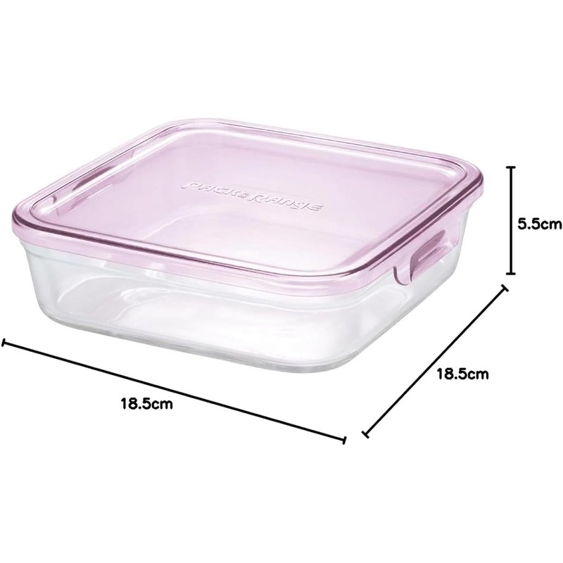 iwaki KC3248N-P Pack & Range Heat-Resistant Glass Storage Container, Pink,