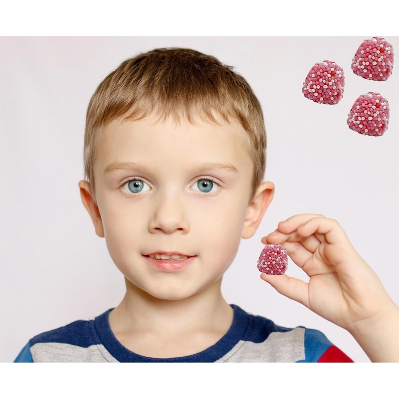 Fruidles Berry Gummy Candy, Nonpareils Coated Gummies (1 Pound, Pink