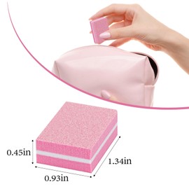 50Pcs Mini Nail Buffer for Natural Nails -100/180 Grit Buffer Block Dual Sided Nail File Block for Smooth Polishing(Pink)