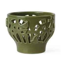 Kähler Design Orangery Garden 691203 Tea Light Holder Ceramic Green Diameter 9.5 cm Height 7.5 cm