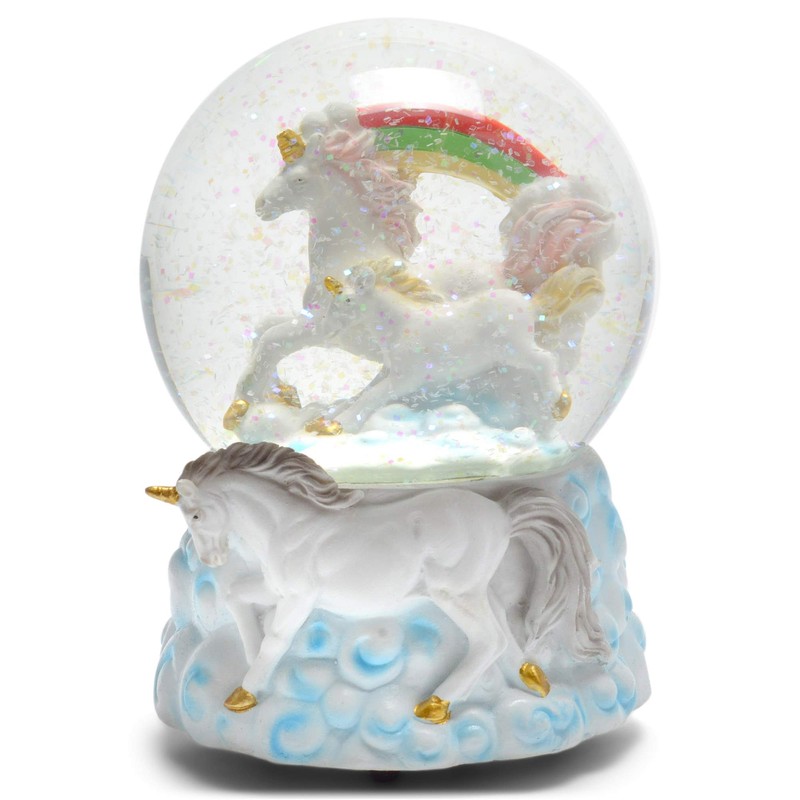 Elanze Designs Rainbow Unicorns 100MM Sturdy Resin Glitter Water Wind