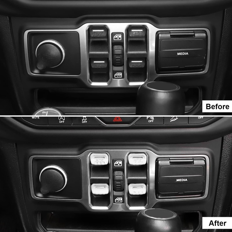 CheroCar for Jeep JL Window Switch Button Cover Trim Interior