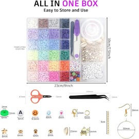 Kit para Hacer Pulseras con Cuentas de Arcilla 6000 PCS, Cuentas Planas y Dijes para Amistad, Manualidades para Niñas y Adolescentes, Regalo Creativo para Hacer Joyas de 8 a 12 Años (Multicolor)
