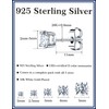 Kosuwo Moissanite Stud Earrings Set, 925 Sterling Silver, 18K White